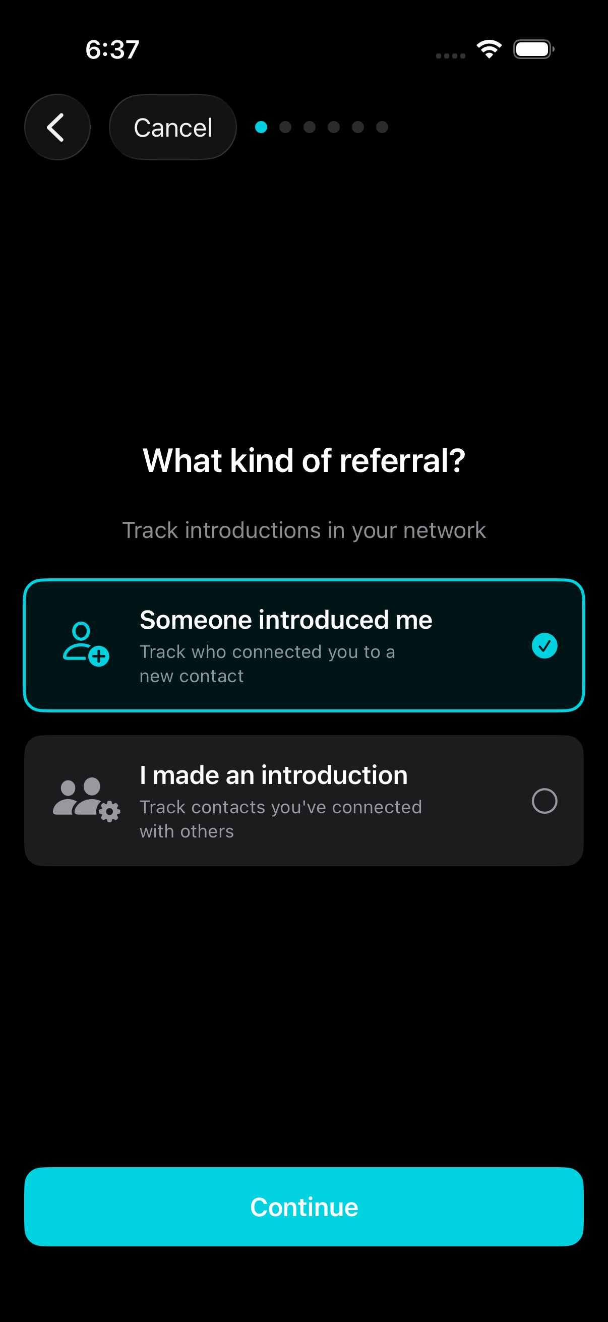Choose referral direction