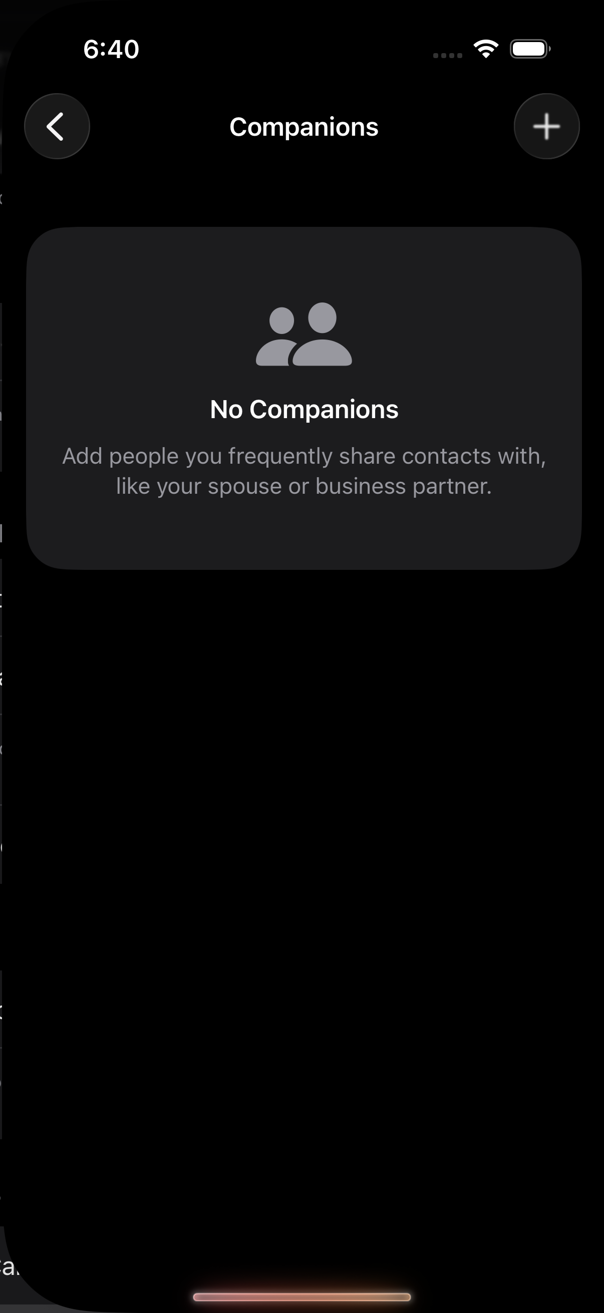 Companion contacts list