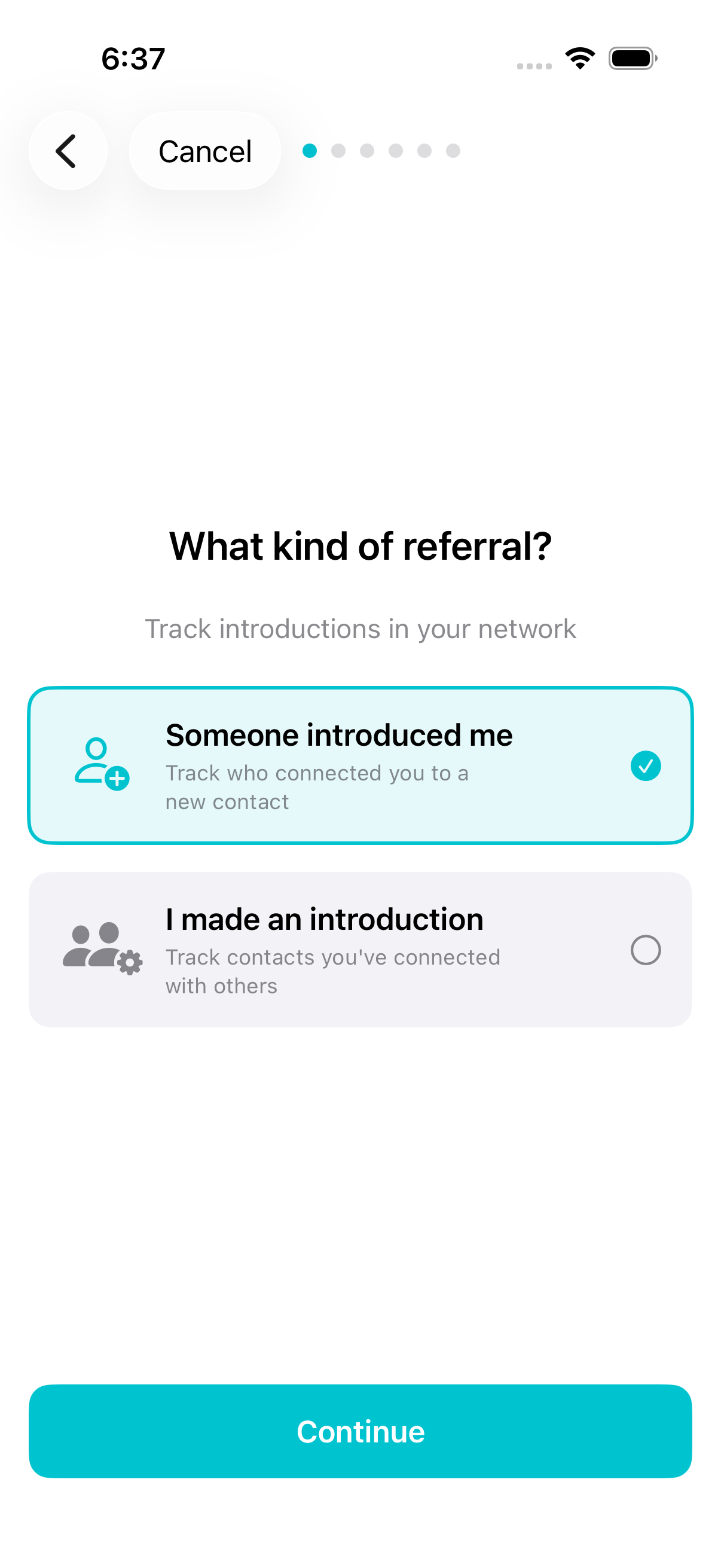 Choose referral direction
