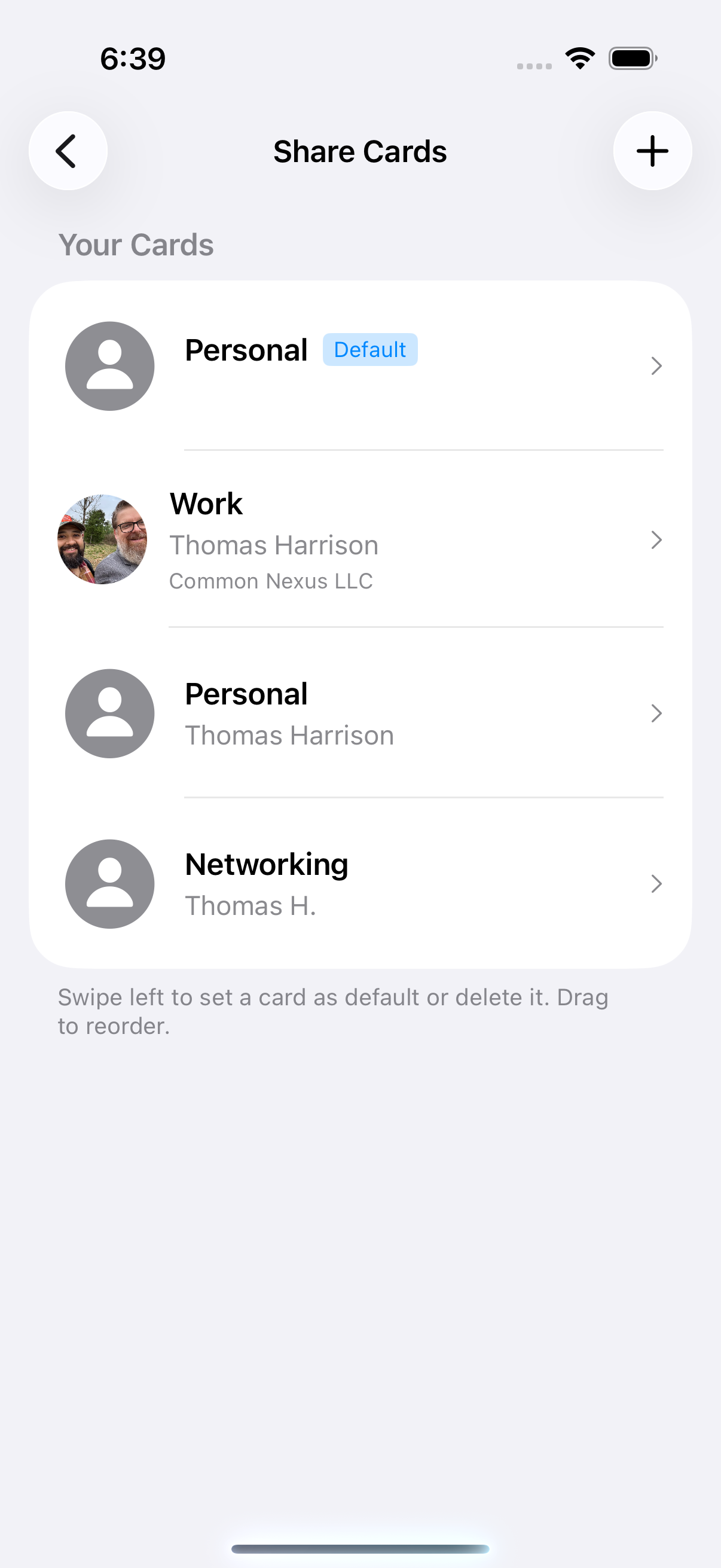 List of ShareCard personas