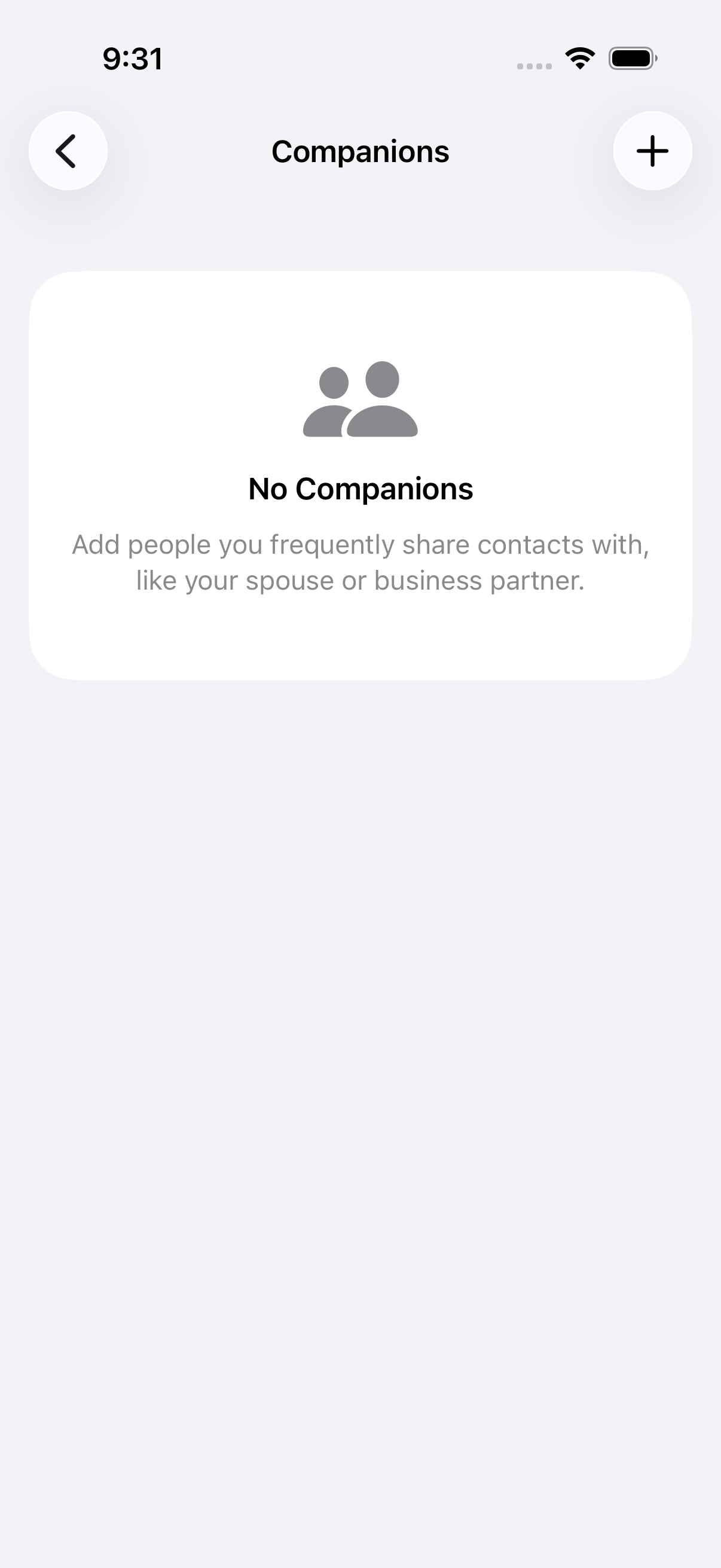 Pre-configure companions to share alongside you