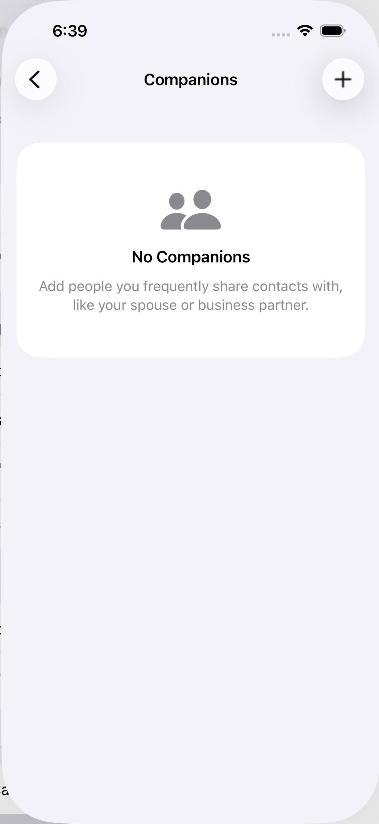 Companion contacts list